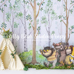 Wild Things Spring Forest Teepee - Lilly Bear Studio Props, boho teepee, forest, forest animals, forest entry, into the wild, into the woods, little wild one, teepee, where the wild things are, wild, wild animal, wild animals, woodsy