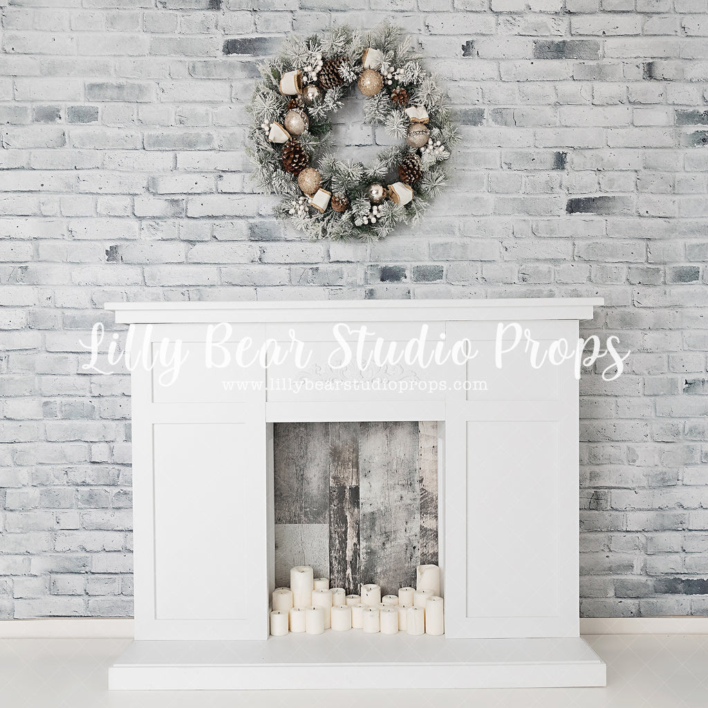 Winter Fireplace by Meagan Paige Photography sold by Lilly Bear Studio Props, christmas - holiday