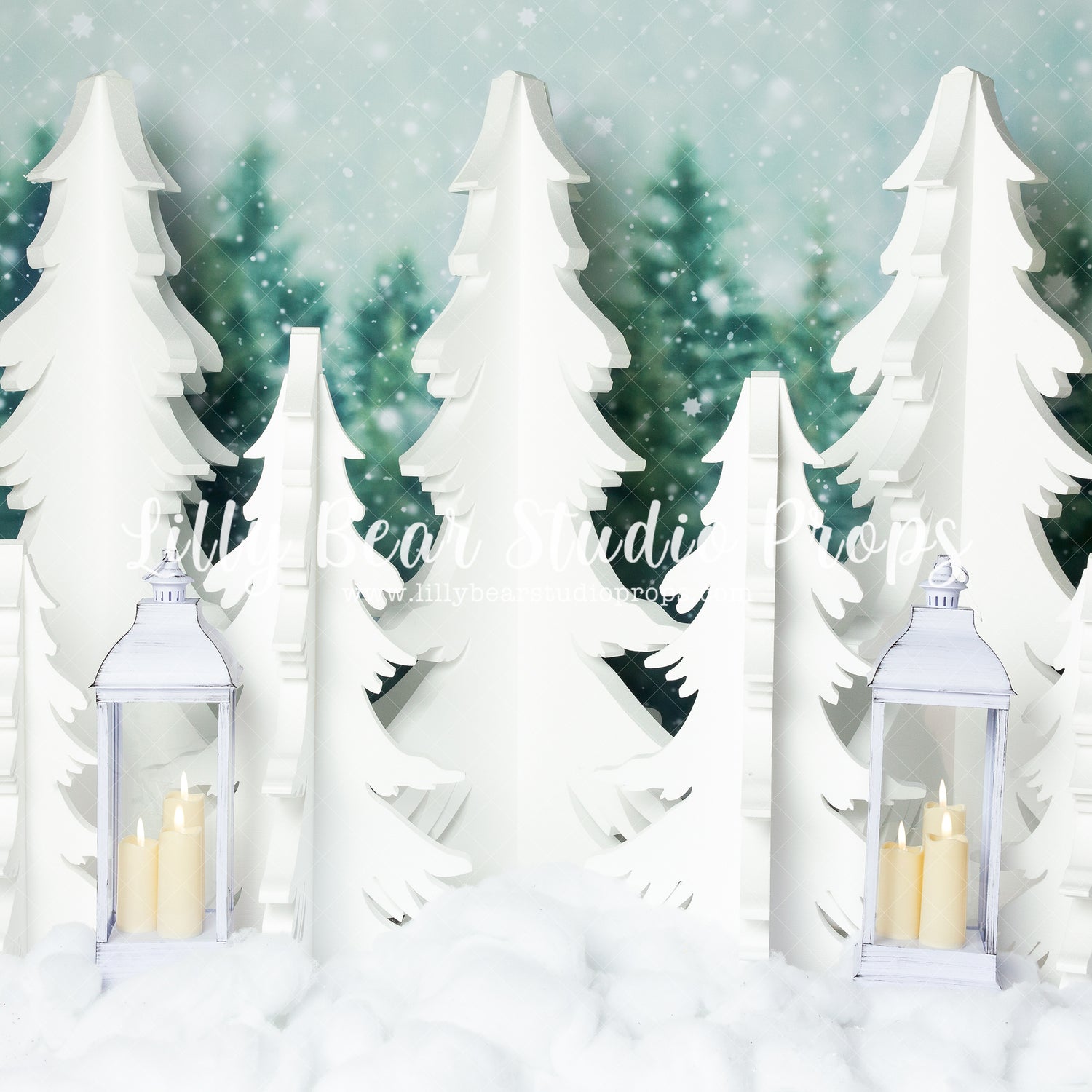 White Winter Pines - Lilly Bear Studio Props, arctic pines, christmas, christmas forest, christmas pine tree, christmas village, evergreen trees, evergreens, forest, holiday, holiday christmas, holiday forest, pine tree, pine tree forest, pine trees, silver winter, snow, snowflakes, snowy forest, snowy pine, snowy pine trees, snowy trees, village, white christmas, white forest, white holiday, white pine trees, white pines, white tree forest, white winter, winter, winter christmas, winter diamond