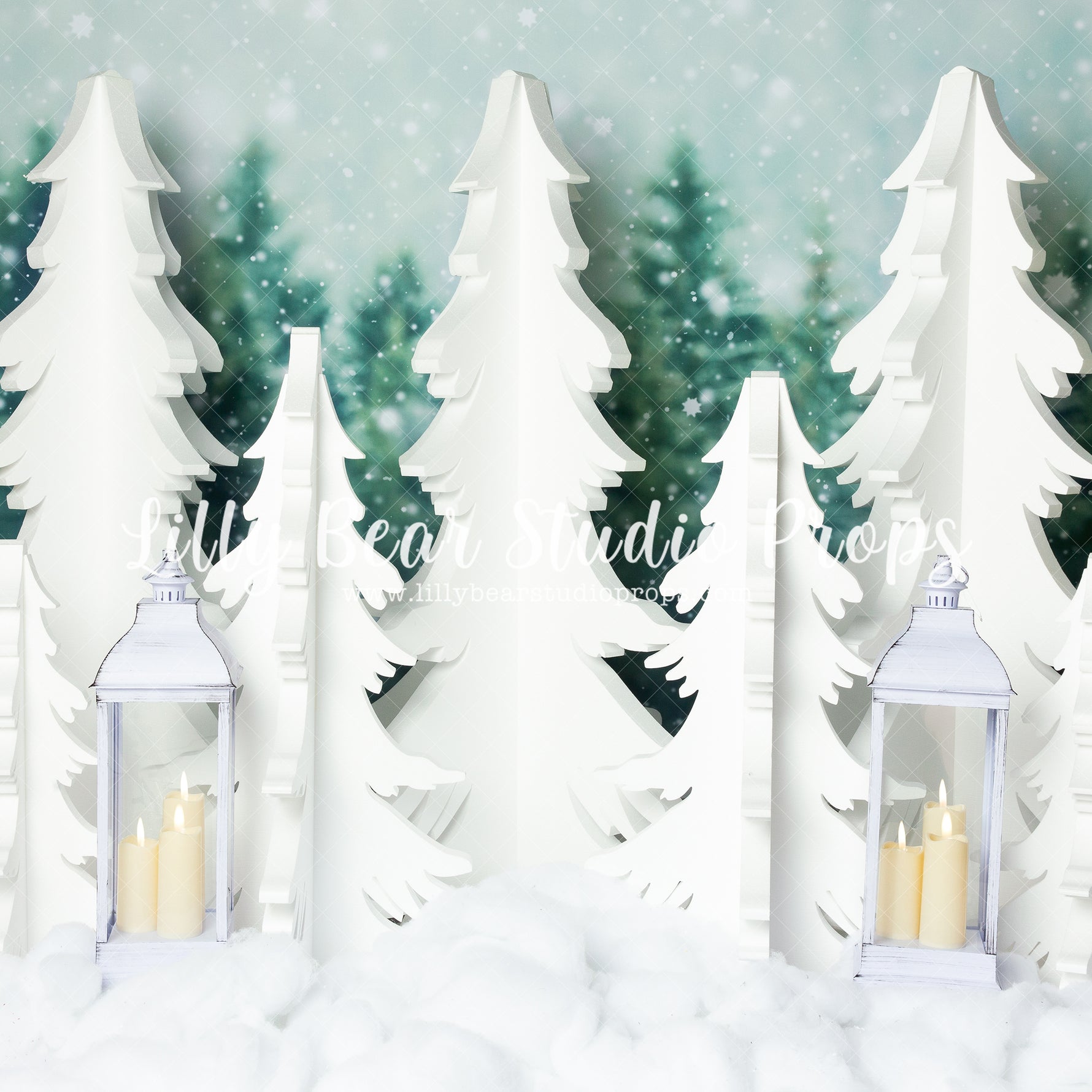 White Winter Pines - Lilly Bear Studio Props, arctic pines, christmas, christmas forest, christmas pine tree, christmas village, evergreen trees, evergreens, forest, holiday, holiday christmas, holiday forest, pine tree, pine tree forest, pine trees, silver winter, snow, snowflakes, snowy forest, snowy pine, snowy pine trees, snowy trees, village, white christmas, white forest, white holiday, white pine trees, white pines, white tree forest, white winter, winter, winter christmas, winter diamond