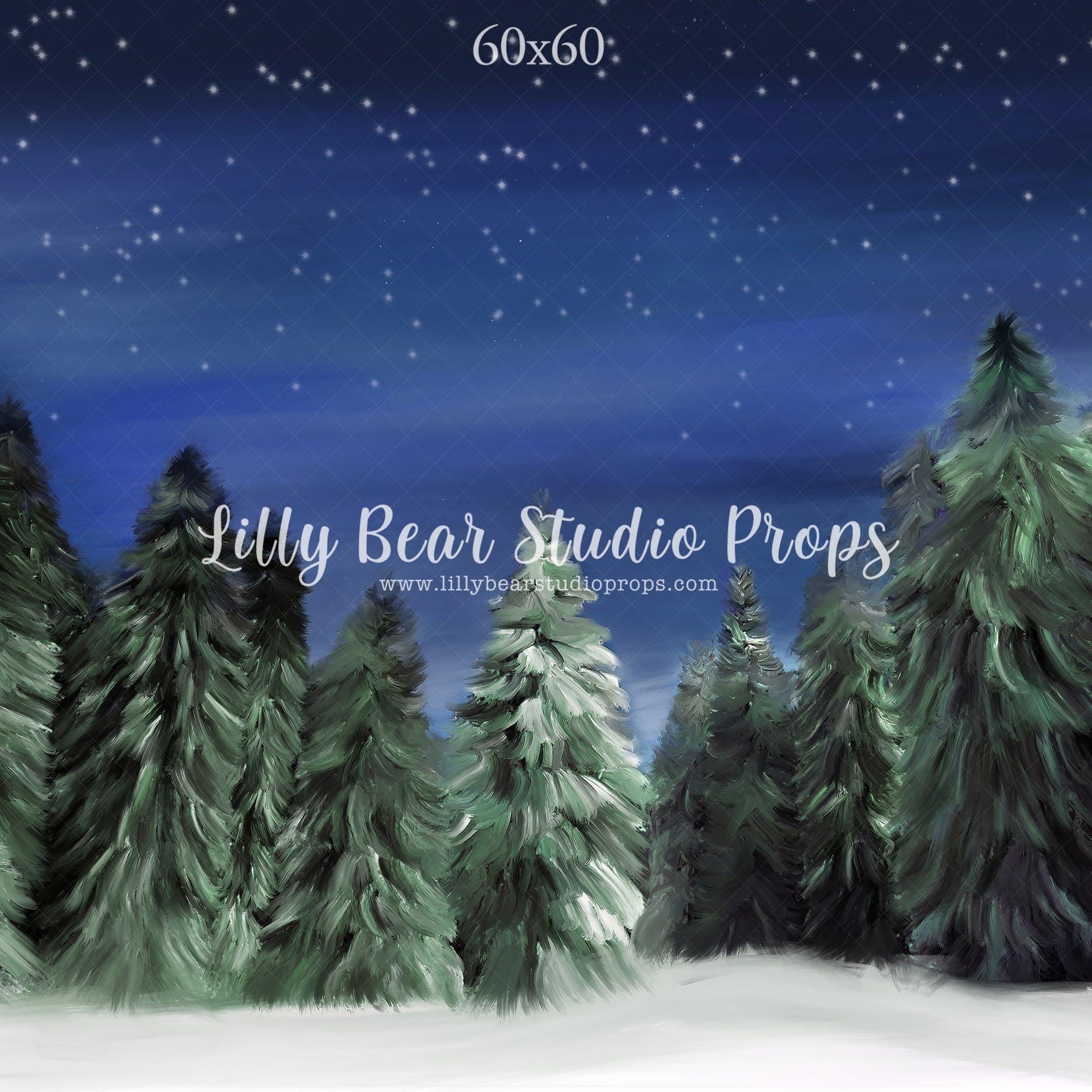 Winter Woods by Jessica Ruth Photography sold by Lilly Bear Studio Props, dark forest - fabric - forest - green forest