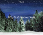 Winter Woods by Jessica Ruth Photography sold by Lilly Bear Studio Props, dark forest - fabric - forest - green forest