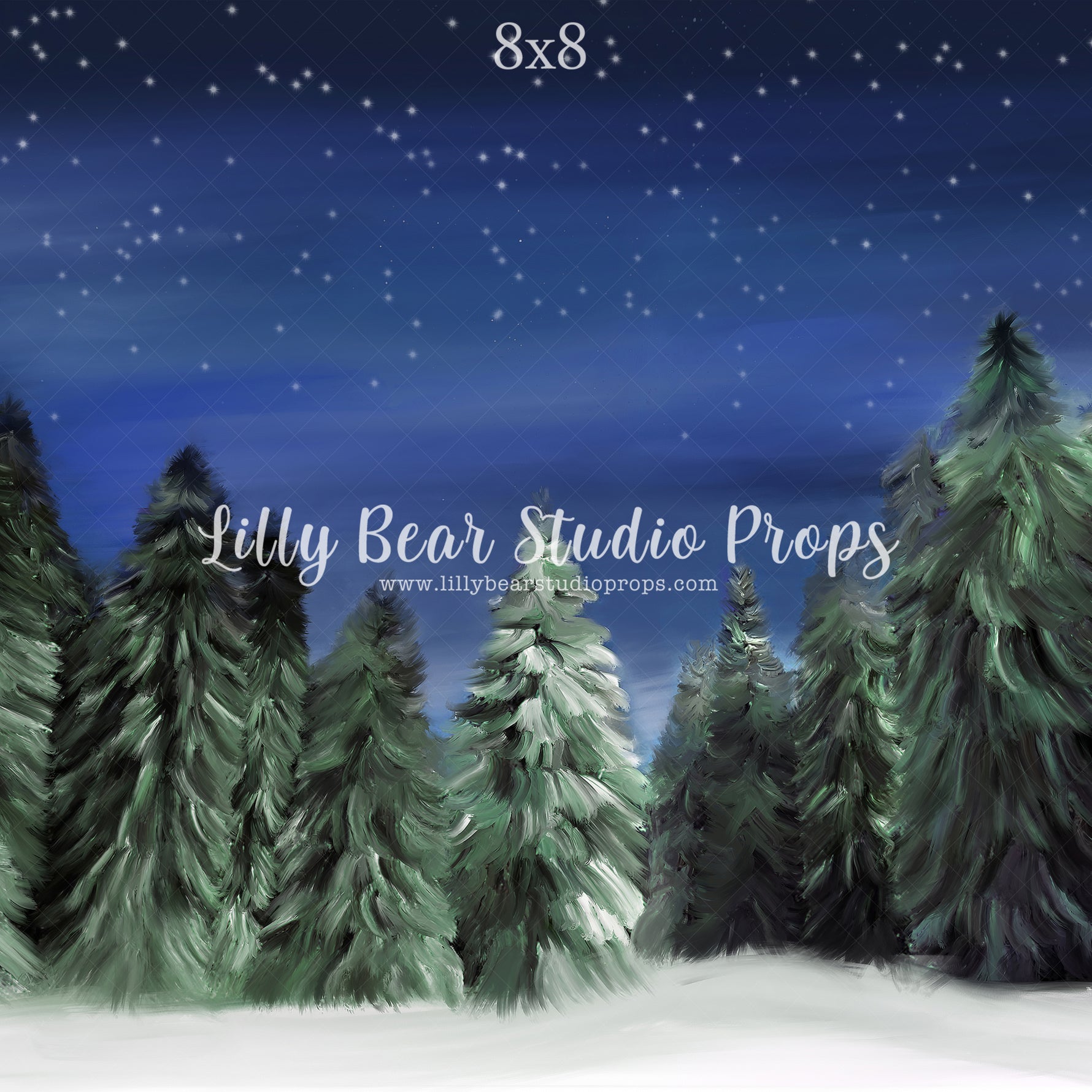 Winter Woods by Jessica Ruth Photography sold by Lilly Bear Studio Props, dark forest - fabric - forest - green forest