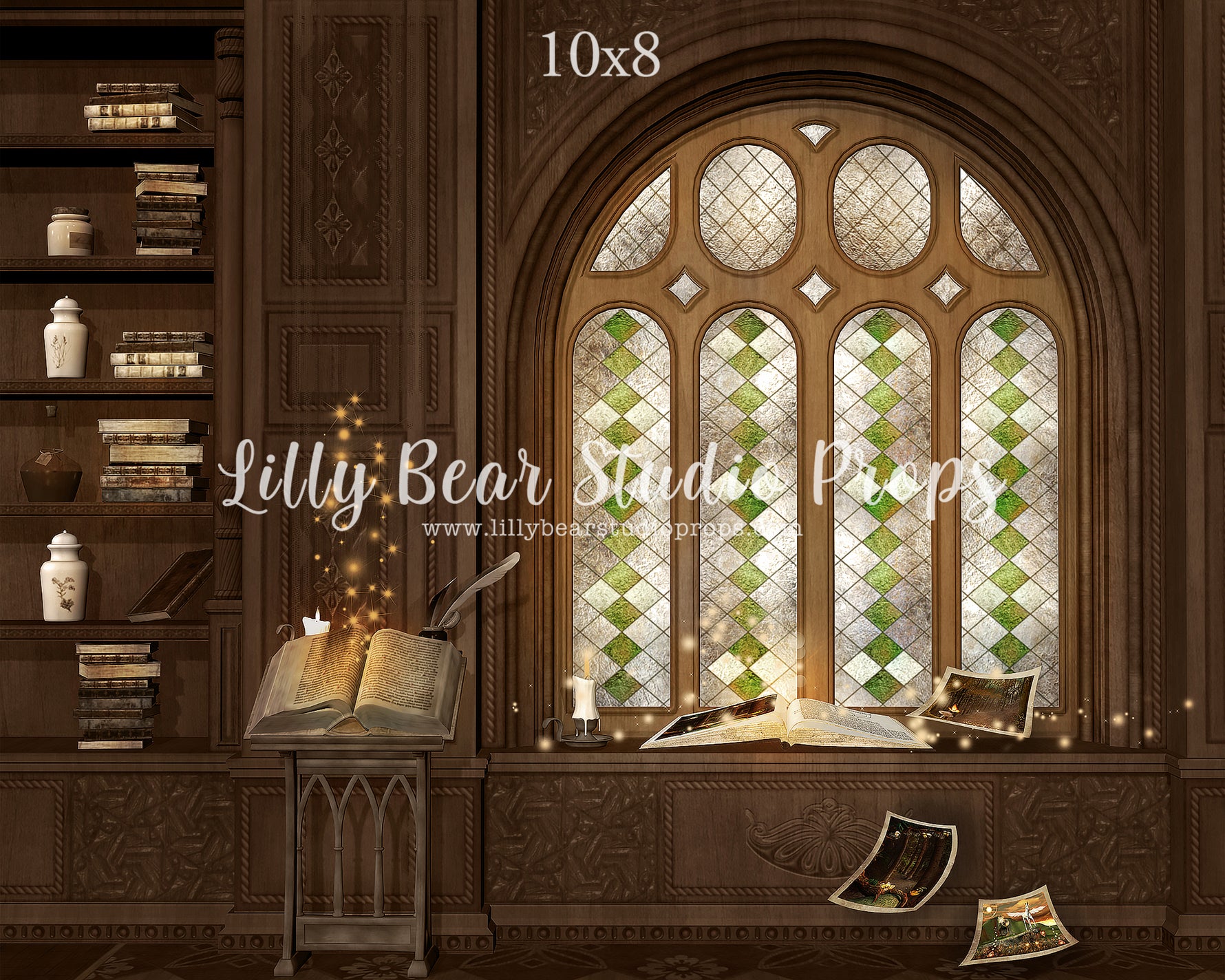 Wizards Library by Lilly Bear Studio Props sold by Lilly Bear Studio Props, books - FABRICS - harry potter - library