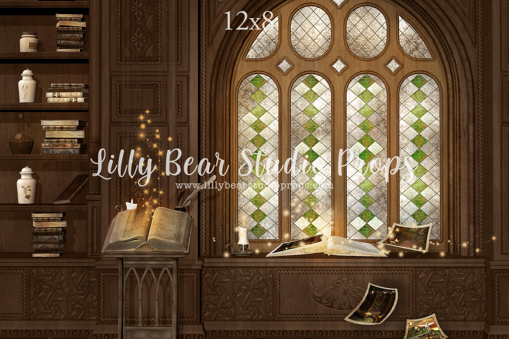 Wizards Library by Lilly Bear Studio Props sold by Lilly Bear Studio Props, books - FABRICS - harry potter - library