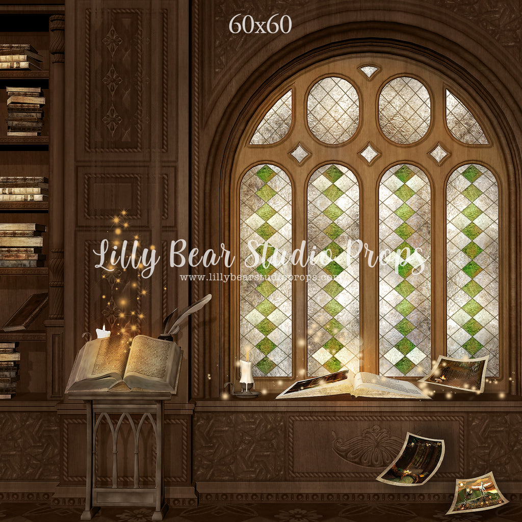 Wizards Library by Lilly Bear Studio Props sold by Lilly Bear Studio Props, books - FABRICS - harry potter - library