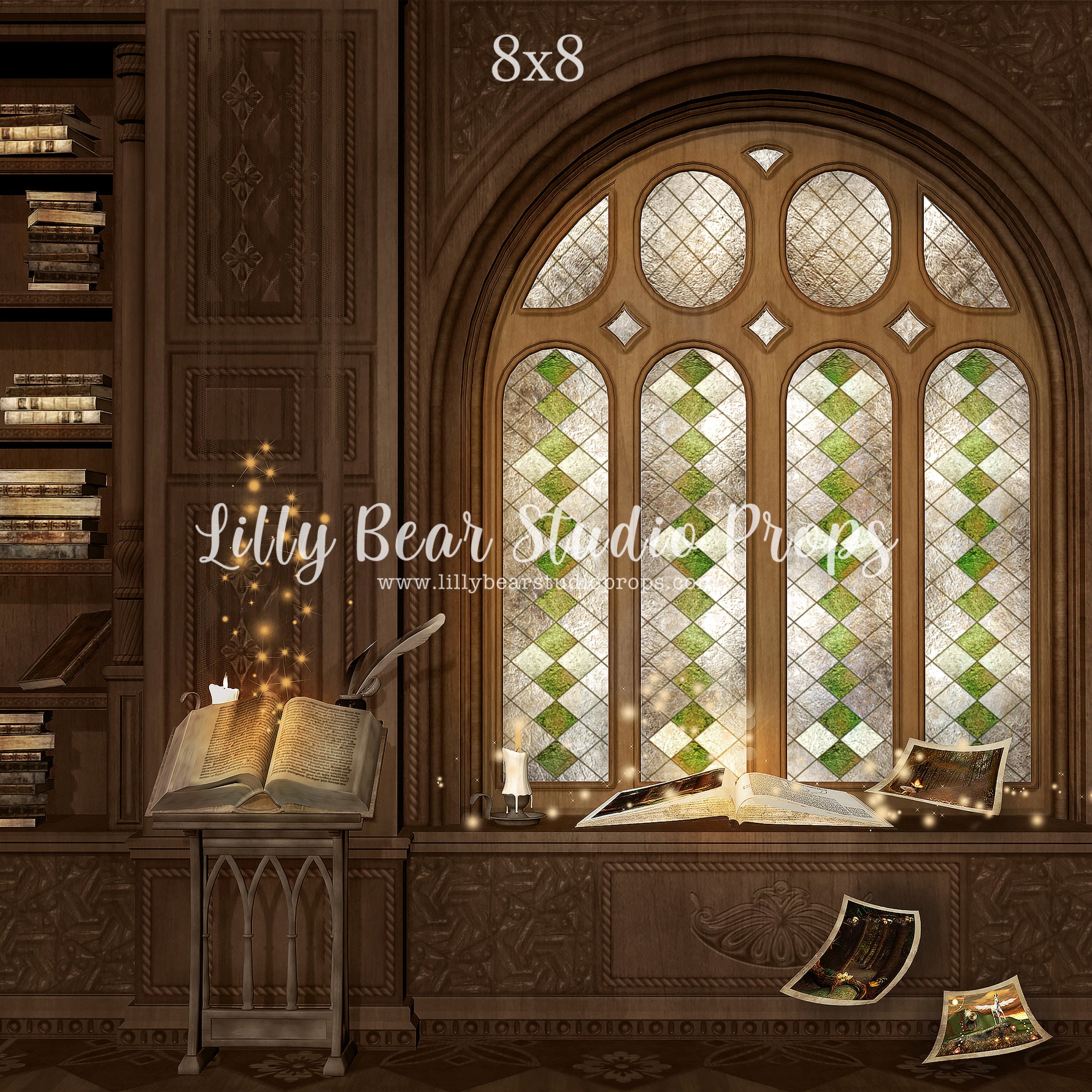 Wizards Library by Lilly Bear Studio Props sold by Lilly Bear Studio Props, books - FABRICS - harry potter - library