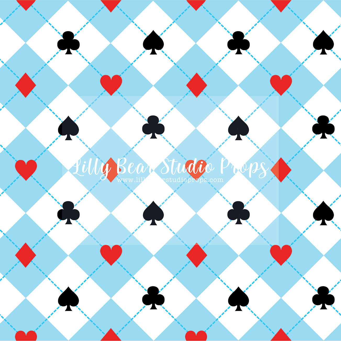 Wonderland Card Suits - 96x60" Wrinkle Free Fabric RTS