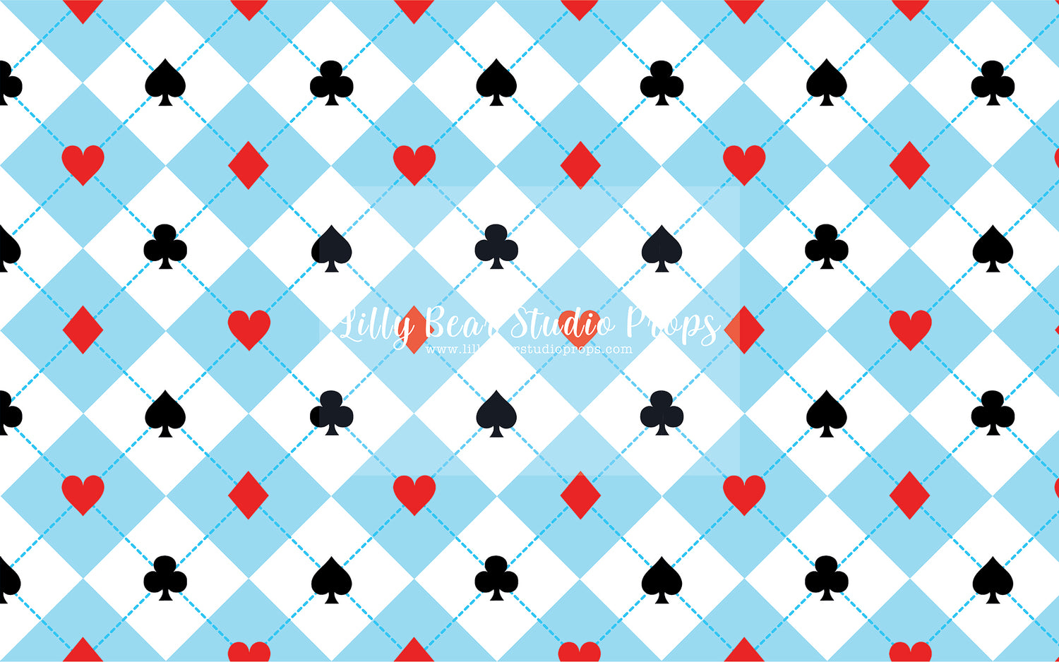 Wonderland Card Suits - 96x60" Wrinkle Free Fabric RTS