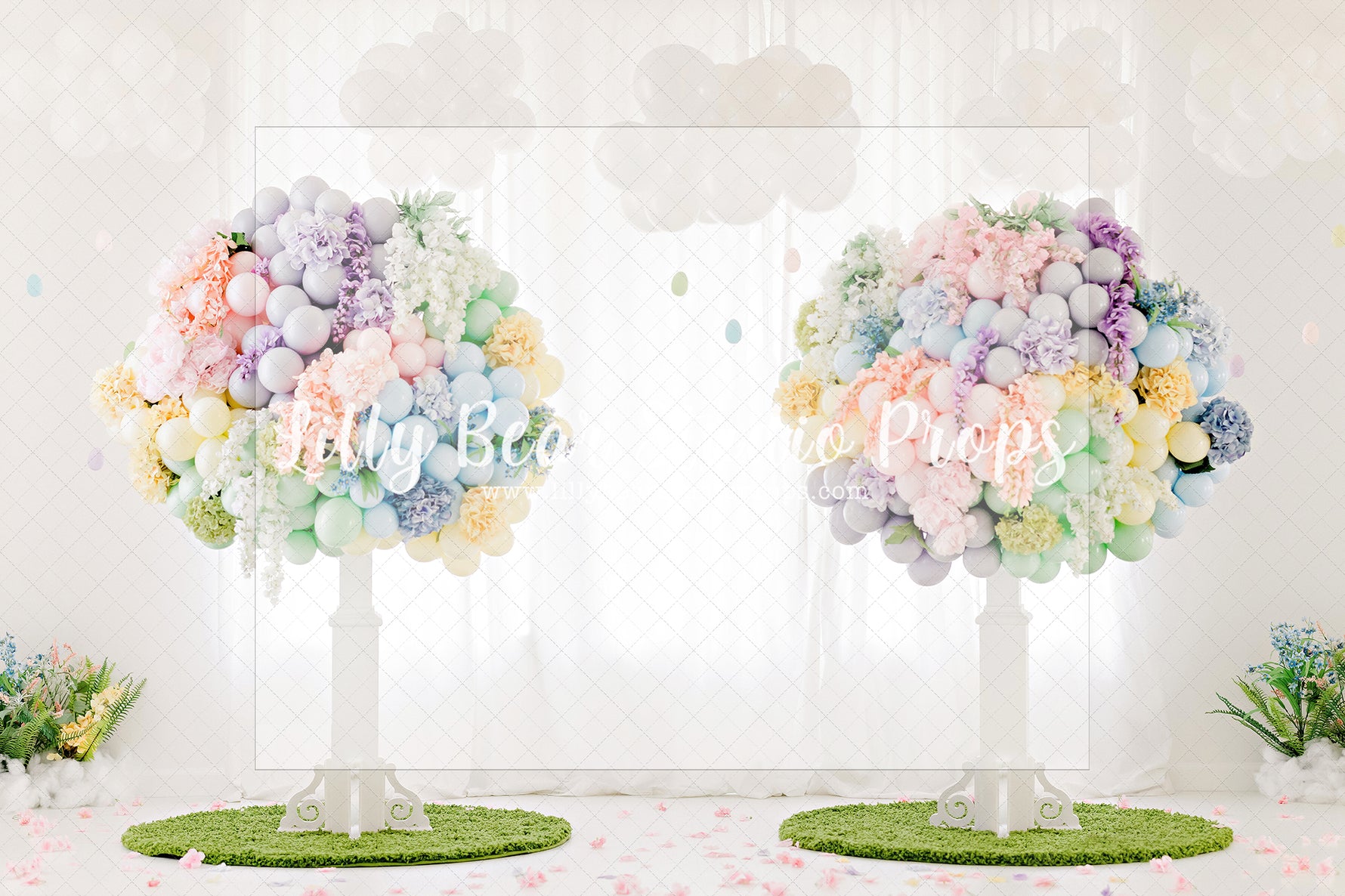 Wonderland In Spring - Lilly Bear Studio Props, balloon tree, bunny, color eggs, cotton tail, cute, down the rabbit hole, easter, easter balloon tree, easter basket, easter bunny, easter egg, easter eggs, easter tree, egg, eggs, FABRICS, flower tree, happy easter, hills, pastel, sky, some bunnies one, some bunny is one, spring, spring flower tree, spring hill, spring tree, tree, window light, windows