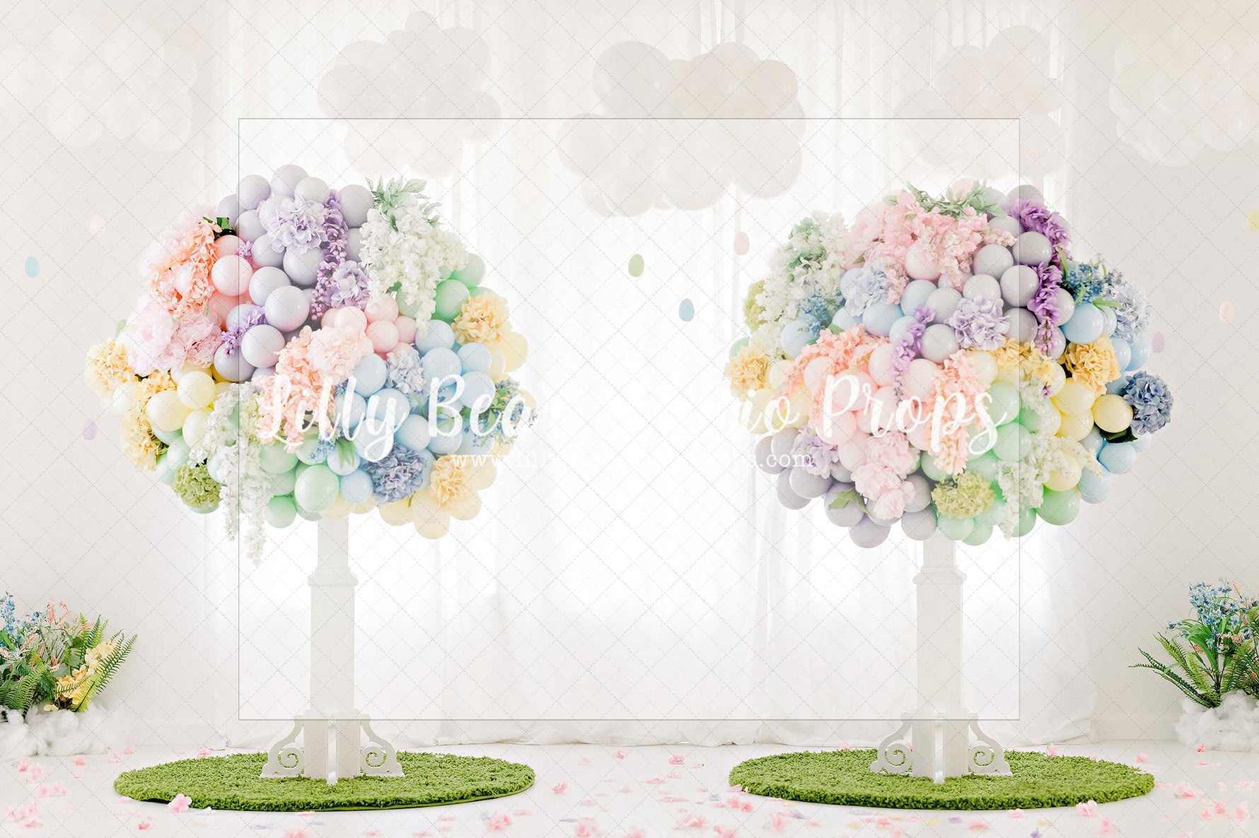 Wonderland In Spring - Lilly Bear Studio Props, balloon tree, bunny, color eggs, cotton tail, cute, down the rabbit hole, easter, easter balloon tree, easter basket, easter bunny, easter egg, easter eggs, easter tree, egg, eggs, FABRICS, flower tree, happy easter, hills, pastel, sky, some bunnies one, some bunny is one, spring, spring flower tree, spring hill, spring tree, tree, window light, windows
