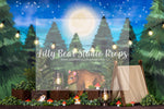 Woodland Bears & Toadstools - Lilly Bear Studio Props, bear, bears, dark forest, fabric, forest, green forest, moon, pine forest, pine trees, poly, starry sky, toadstool, vinyl, winter forest, woodland, woodland bear, woodland forest