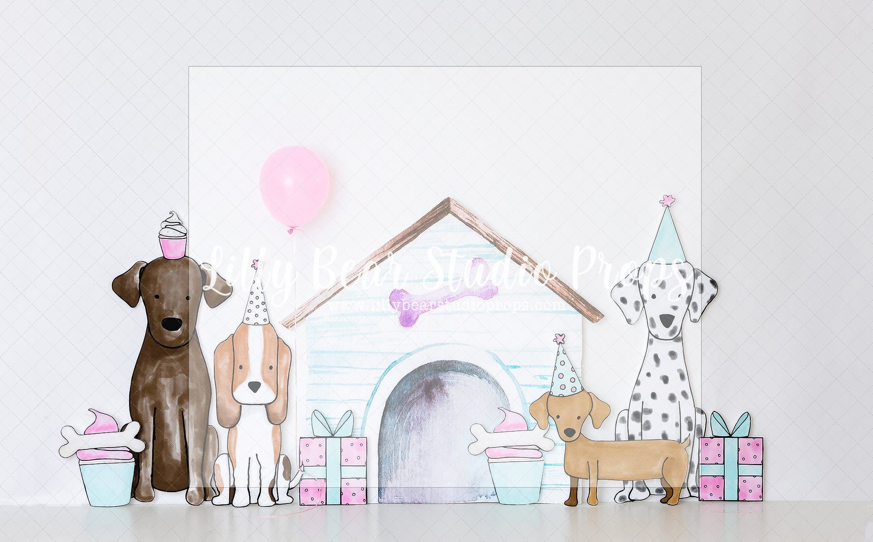 Woofing Party - Lilly Bear Studio Props, 101 dogs, dog house, dogs, FABRICS, girl, puppy birthday, puppy love, puppy spots, the dog house
