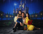 Magic Kingdom - Lilly Bear Studio Props, beauty and the beast, blue, castle, cinderella, disney castle, Disney princess, Fabric, fantasy, floral, girls, hand painted, princess, princesses, purple, royal, violet, Wrinkle Free Fabric