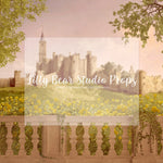 Yellow Rose Castle - Lilly Bear Studio Props, castle, castle balcony, castle gate, center park, Fabric, FABRICS, garden, garden path, garden steps, garden walkway, london, park, pink tulips, spring, steps, Wrinkle Free Fabric