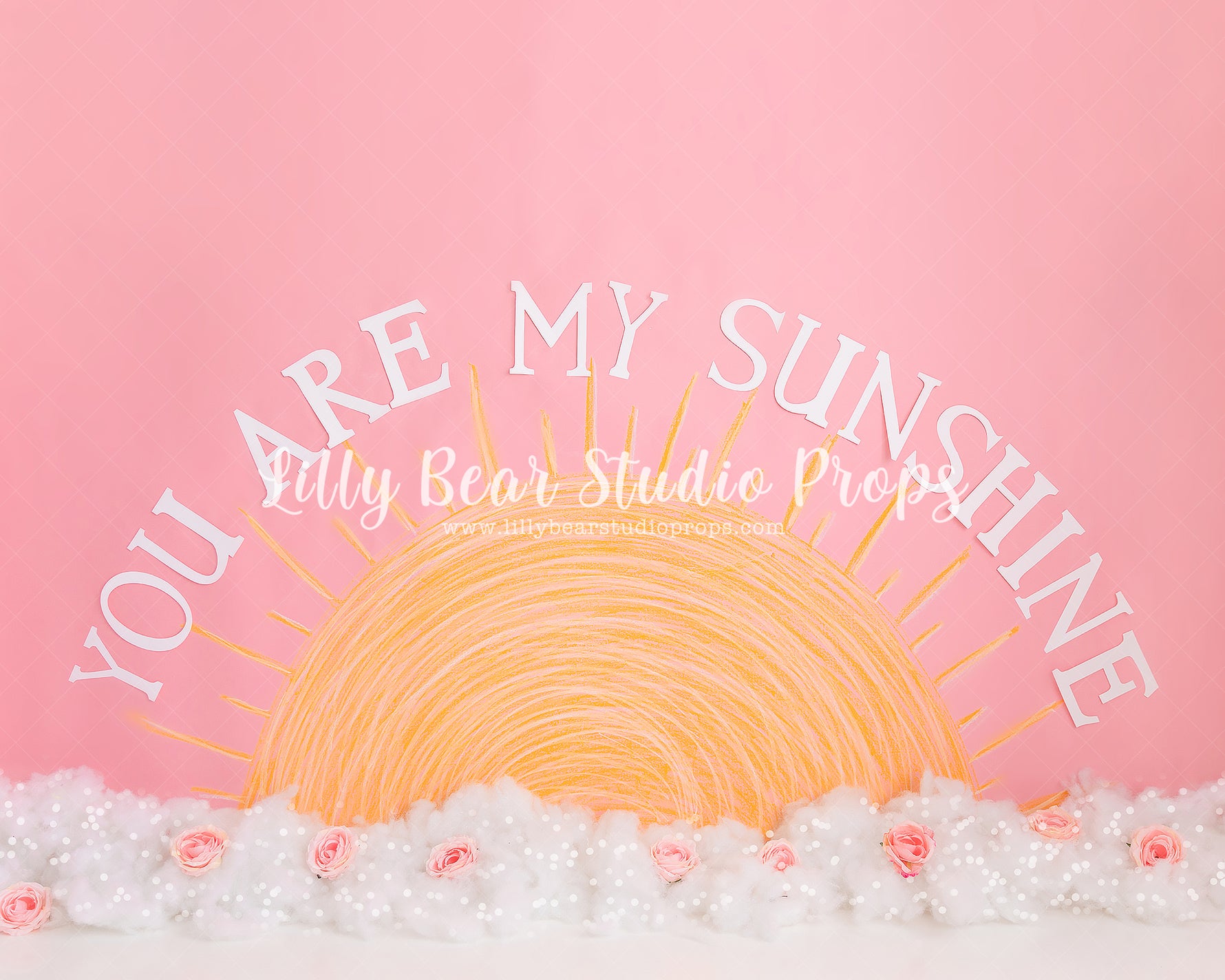 You Are My Sunshine by Meagan Paige Photography sold by Lilly Bear Studio Props, FABRICS - floral - girl - pink - pink
