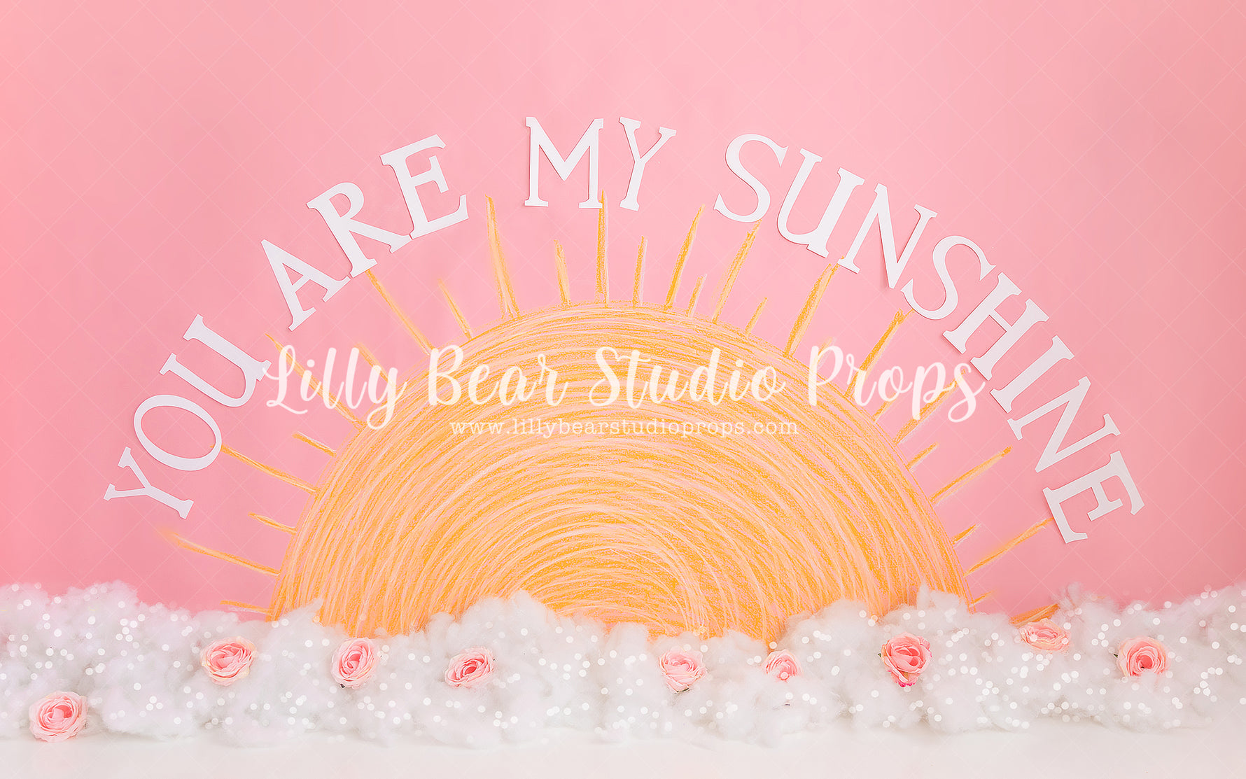 You Are My Sunshine by Meagan Paige Photography sold by Lilly Bear Studio Props, FABRICS - floral - girl - pink - pink