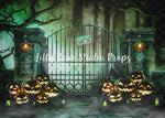 Zombie Gates by Brittany Ebany & Co. sold by Lilly Bear Studio Props, bats - carved pumpkin - cemetary - costume - dark