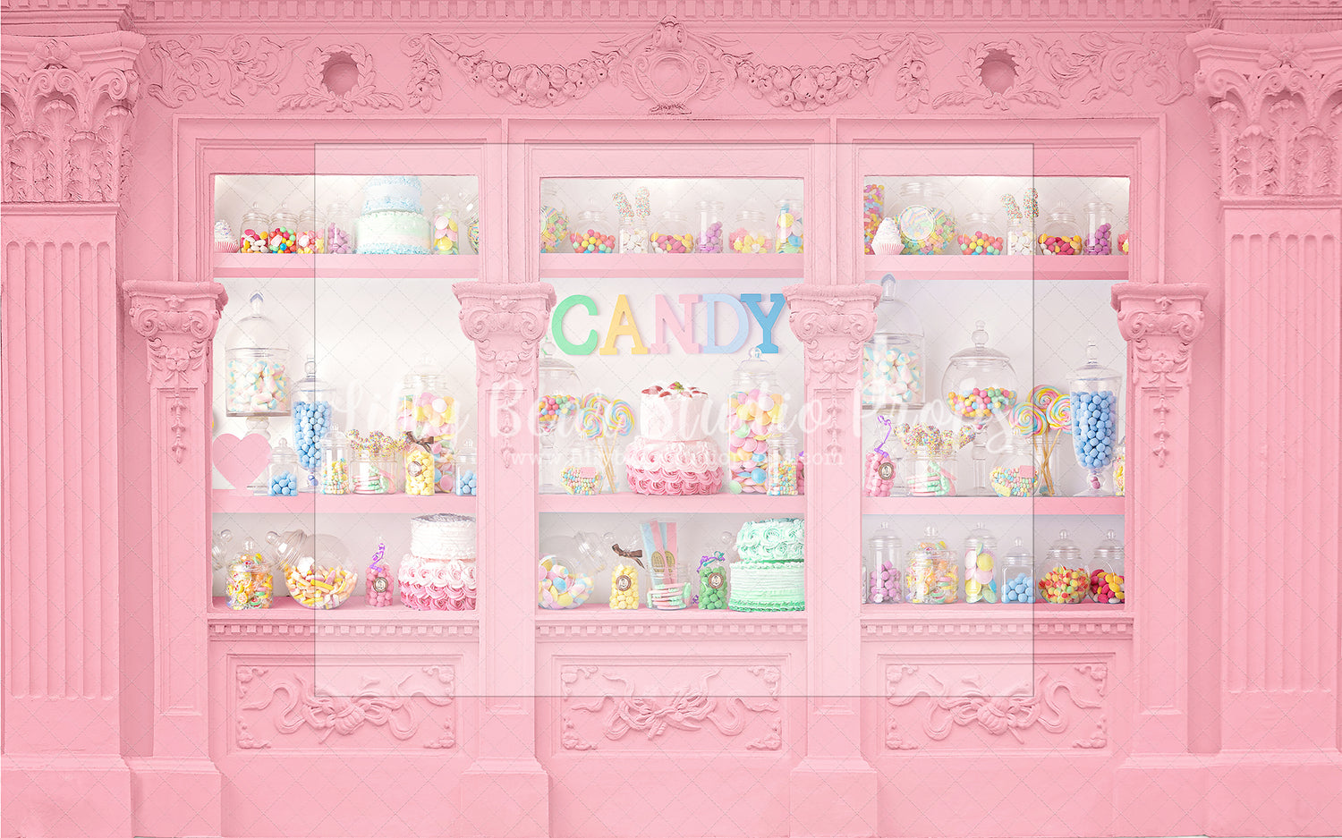 Candy Paradise - Lilly Bear Studio Props, candy mountain, candy shop, candy store, candy sweets, candy treats, candy wall, candyland, lollipop, rainbow candy, sweet one