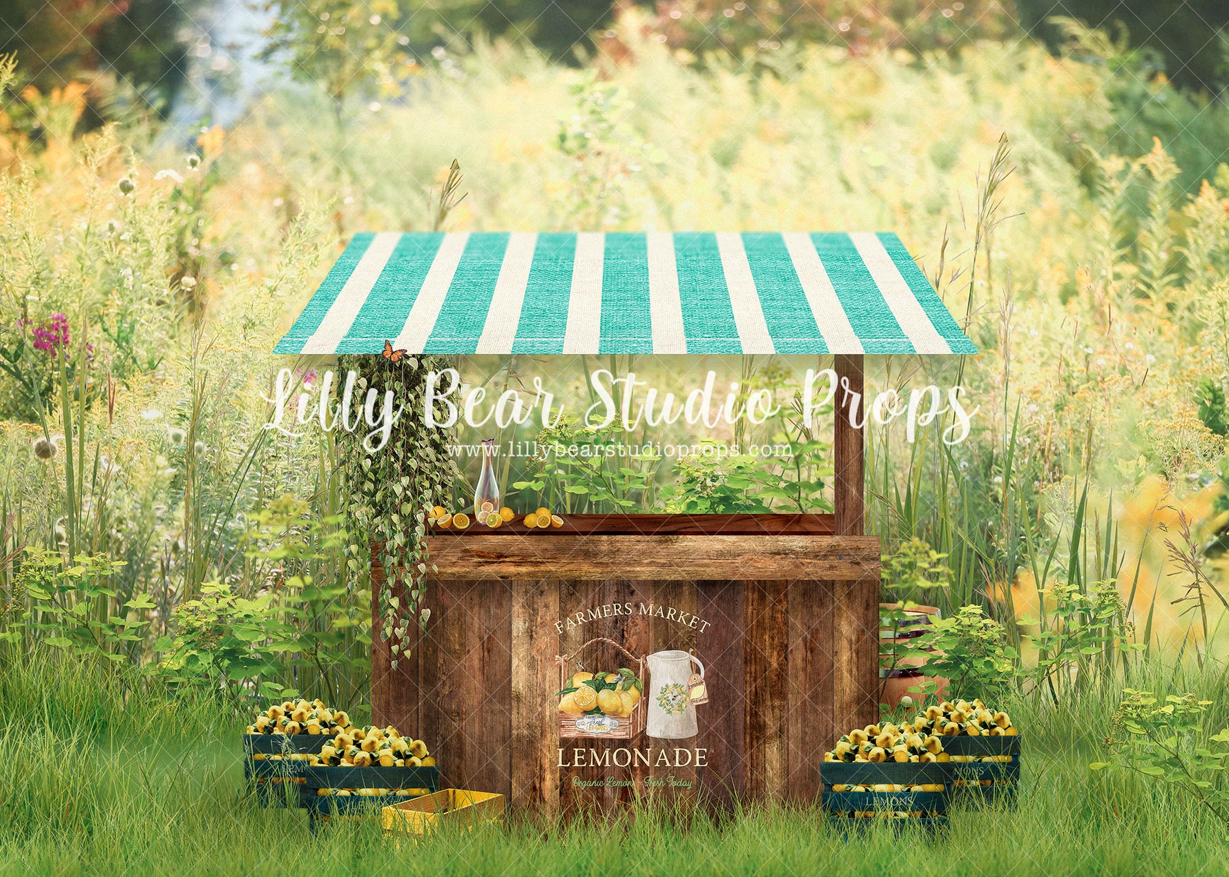Farmers Market Lemonade - Lilly Bear Studio Props, daisies, Fabric, FABRICS, floral, floral bed, flowers, lemon, lemon aid, lemon field, lemon garden, lemon juice, lemon tree, lemonade, lemonade booth, lemonade stand, lemonaid stand, lemonaide, lemondae, lemons, petals, sunflower, sunflower farm, sunflower field, sunflowers, sunshine, white picket fence, yellow daisies, yellow lemonade, you are my sunshine