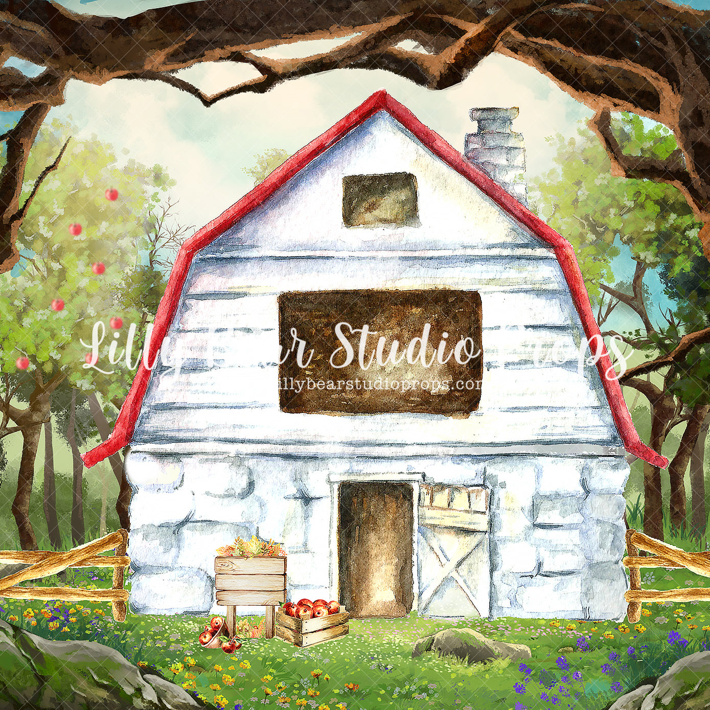 Farm in The Woods by Brittany Ebany & Co. sold by Lilly Bear Studio Props, apple - apple farm - apple of my eye - apple
