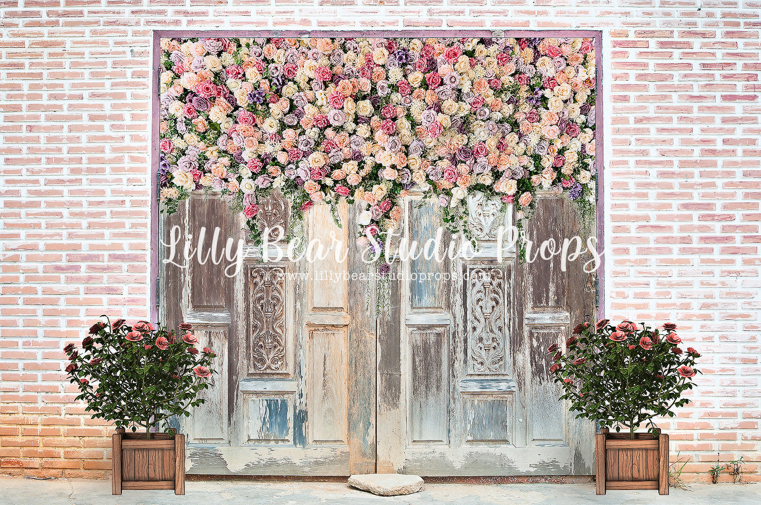Floral Doors by Brittany Ebany & Co. sold by Lilly Bear Studio Props, barn doors - barndoors - cottage doors - doors