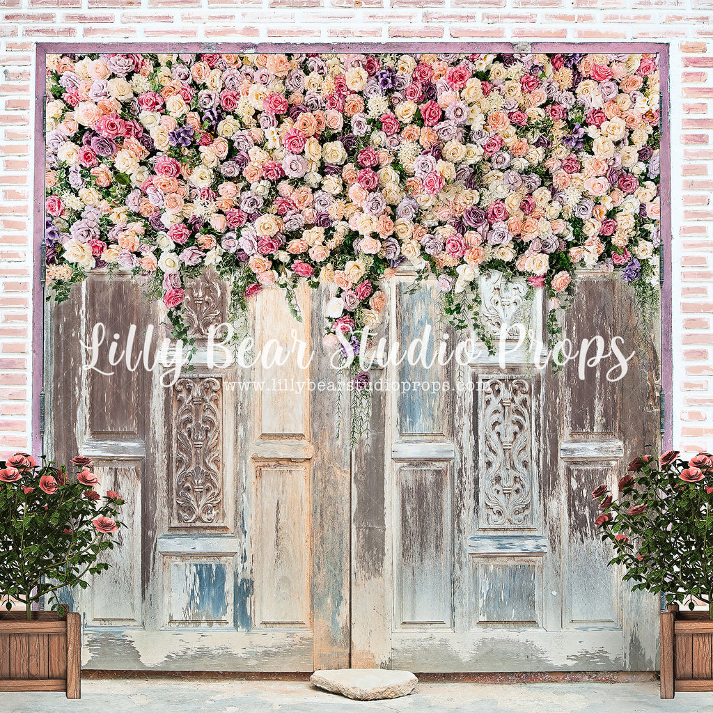 Floral Doors by Brittany Ebany & Co. sold by Lilly Bear Studio Props, barn doors - barndoors - cottage doors - doors
