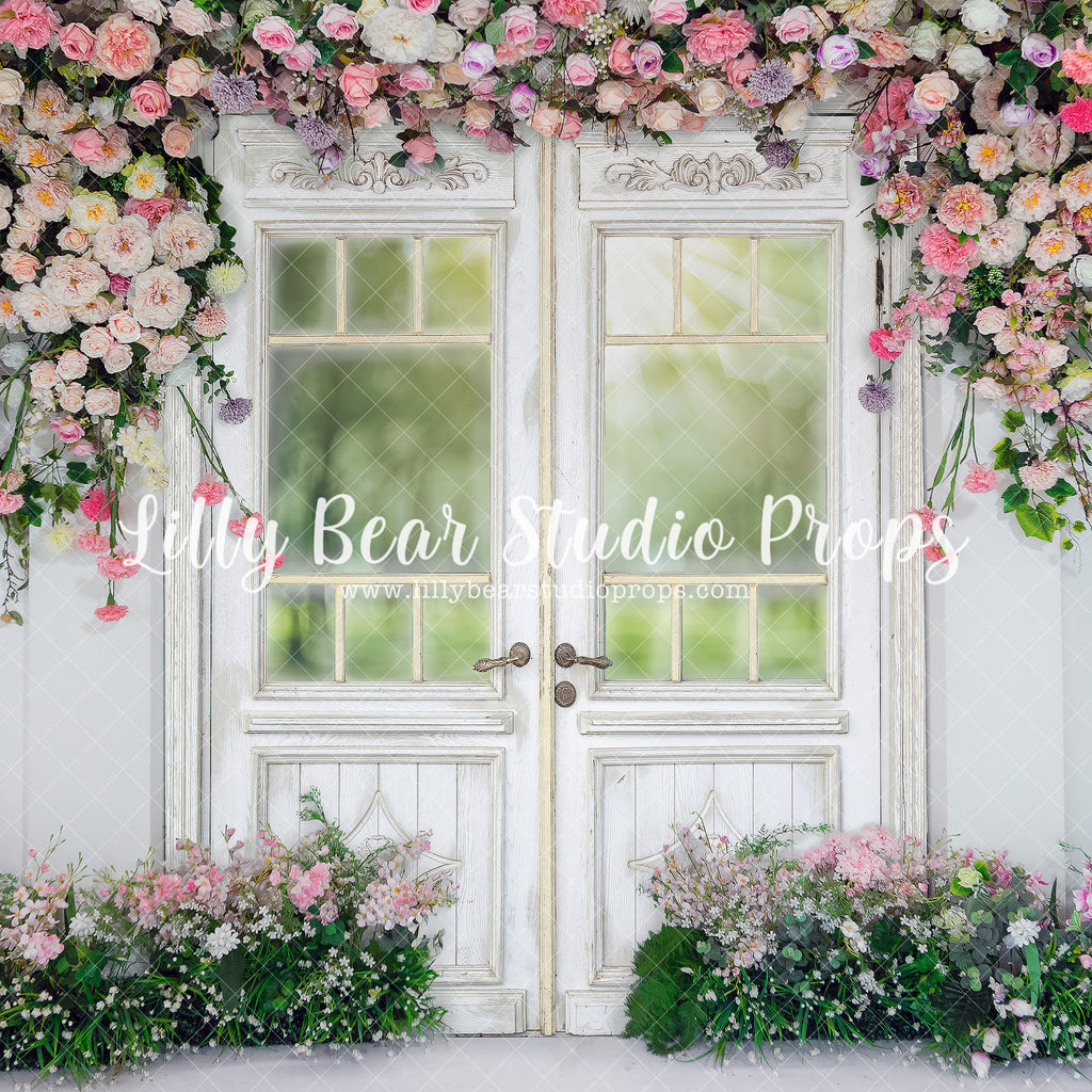 Floral Doorway by Lilly Bear Studio Props sold by Lilly Bear Studio Props, blue floral - blue flower - blue flowers - b