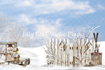 Frosty the Snowman - Lilly Bear Studio Props, camper, candles, christmas, christmas kitchen, christmas window, Fabric, FABRICS, kitchen, red curtains, tree farm, winter, wreath