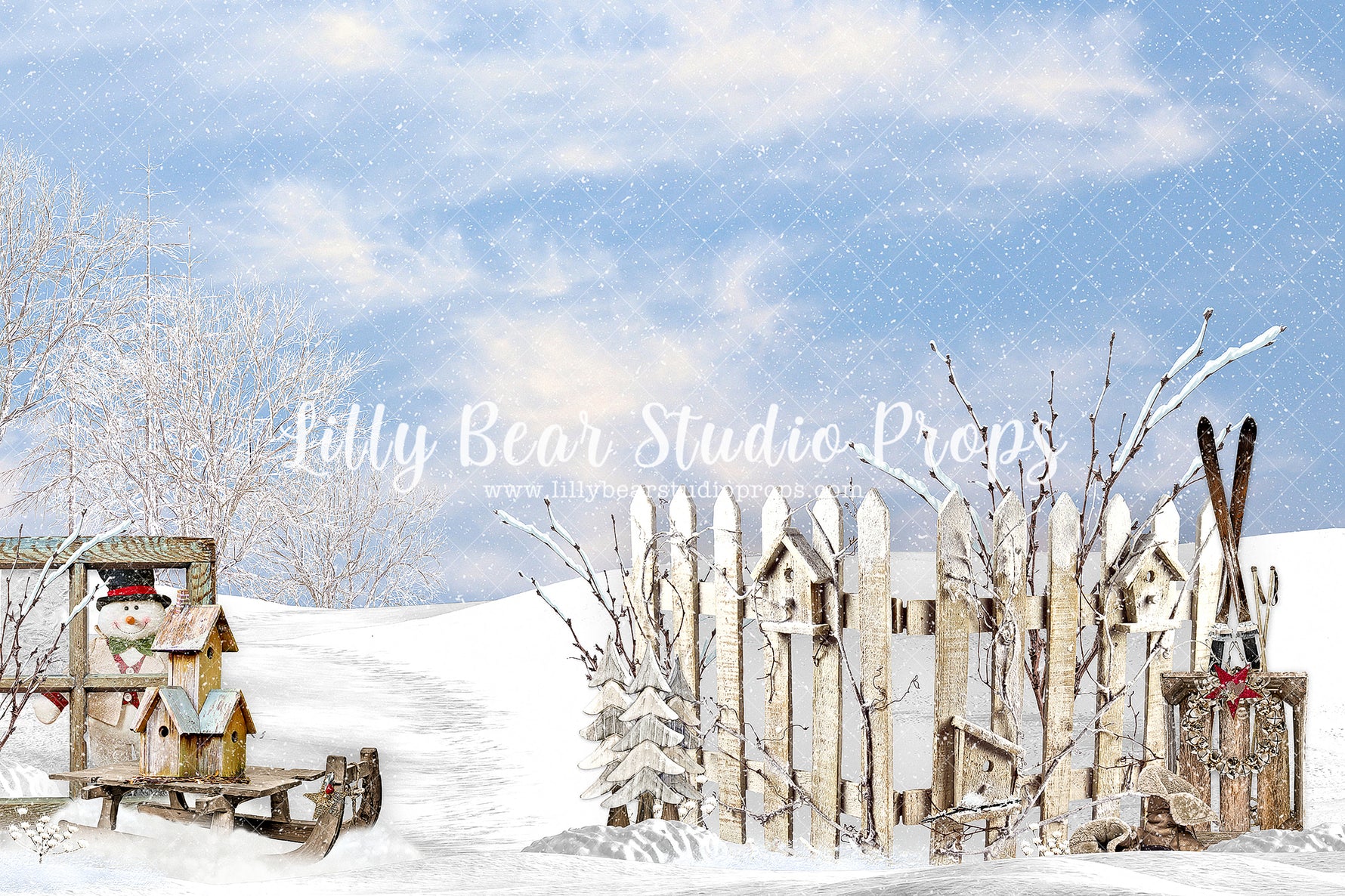 Frosty the Snowman - Lilly Bear Studio Props, camper, candles, christmas, christmas kitchen, christmas window, Fabric, FABRICS, kitchen, red curtains, tree farm, winter, wreath