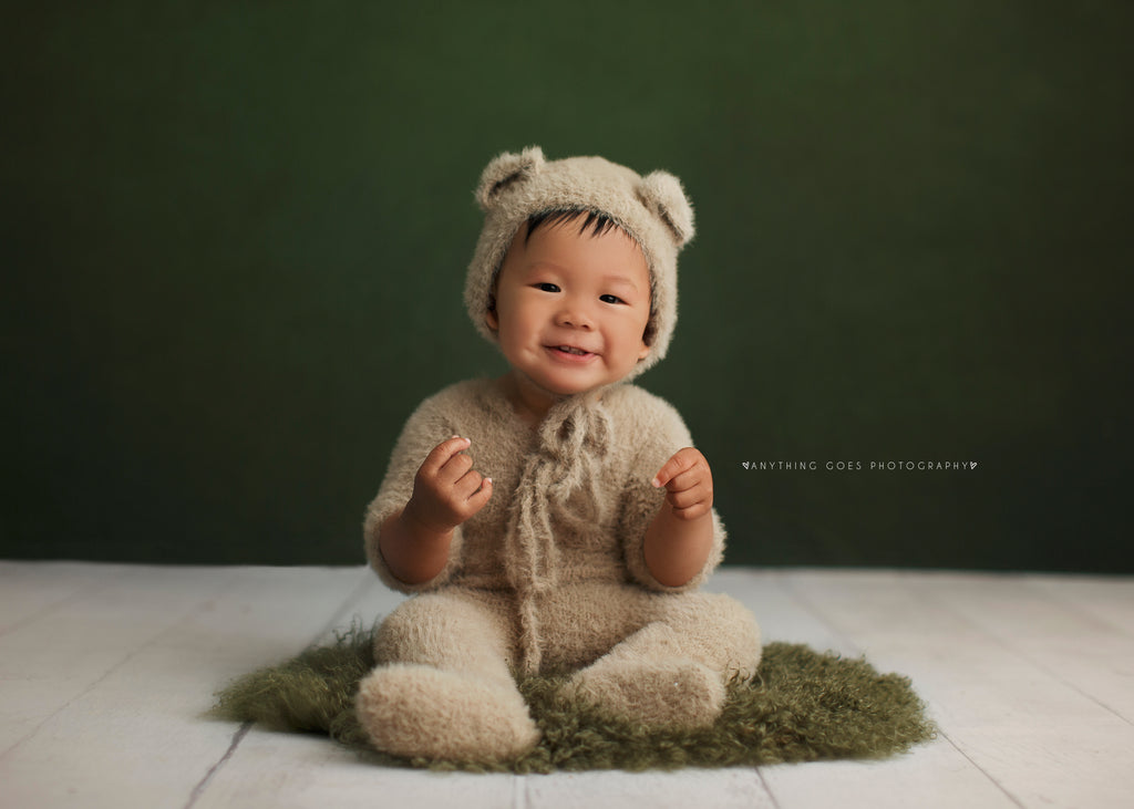 Olive Green Sheepskin - Lilly Bear Studio Props, boys, fur, Green, layers, neutral, newborn, olive, pink, props, Rabbit Fur, sheepskin, stuffer