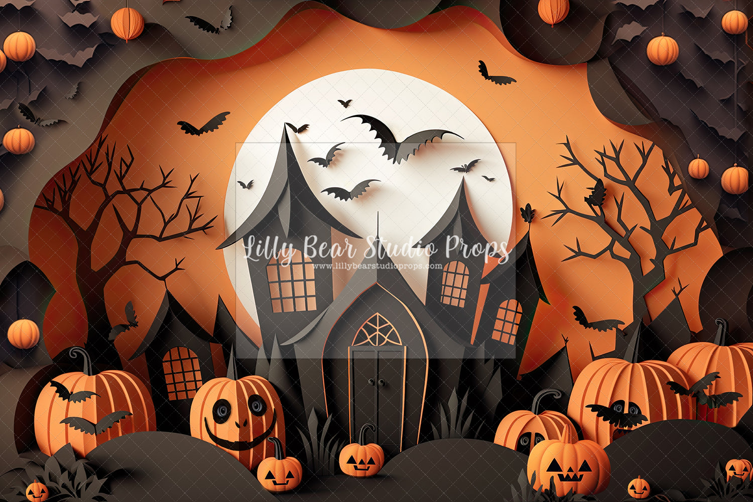 Halloween House Paper Cut Design