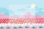 Heart Flowers Mountains - Lilly Bear Studio Props, all my heart, balloon hearts, be still my heart, candy hearts, cupid, FABRICS, girl, girls, heart, heart flowers, heart love, heart of gold, hearts, hearts and arrows, hearts bokeh, i love you, love, love is in the air, love shop, love wall, pastel hearts, pattern hearts, pink, pink balloon heart, pink heart, pink heart wall, pink hearts, valentine, valentines, valentines day