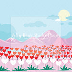 Heart Flowers Mountains - Lilly Bear Studio Props, all my heart, balloon hearts, be still my heart, candy hearts, cupid, FABRICS, girl, girls, heart, heart flowers, heart love, heart of gold, hearts, hearts and arrows, hearts bokeh, i love you, love, love is in the air, love shop, love wall, pastel hearts, pattern hearts, pink, pink balloon heart, pink heart, pink heart wall, pink hearts, valentine, valentines, valentines day