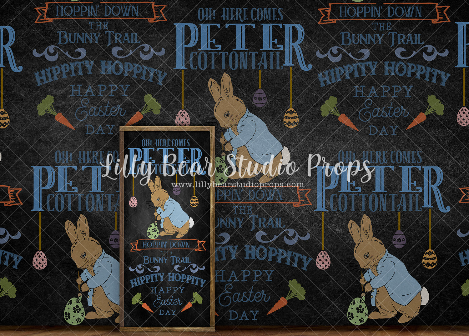 Hippity Hoppity Peter Cottontail Chalkboard
