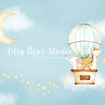 Hot Air Ballon Animals - Lilly Bear Studio Props, air plane, airplane, airplane one, airplanes, animals, baby animal, barn animals, clouds, cute, farm animals, flying, forest animals, fox, hot air balloon, hot air balloons, hot airballoon, jungle animals, vintage