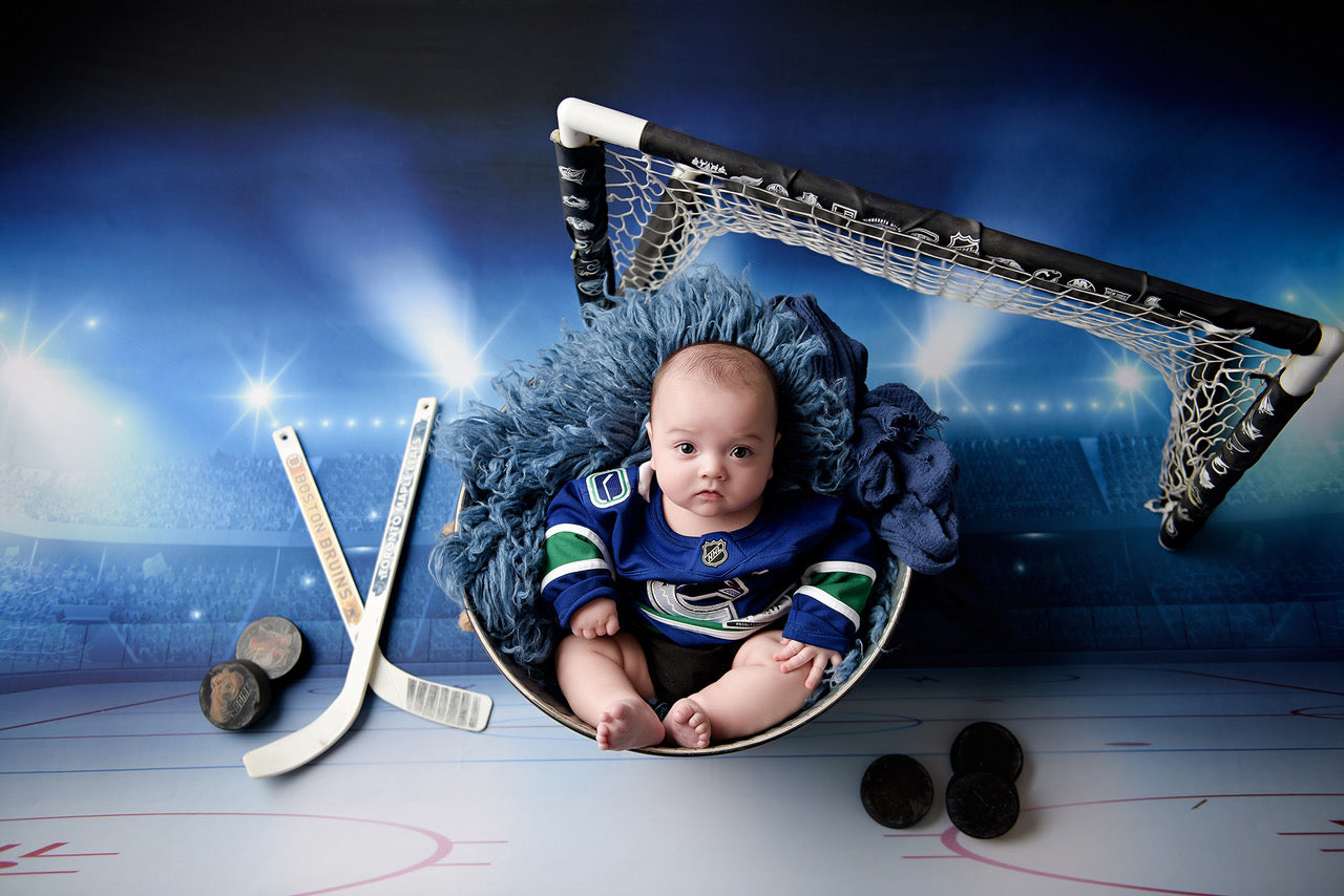 Center Ice by Lilly Bear Studio Props sold by Lilly Bear Studio Props, Fabric - FABRICS - hockey - hockey puck - pucks