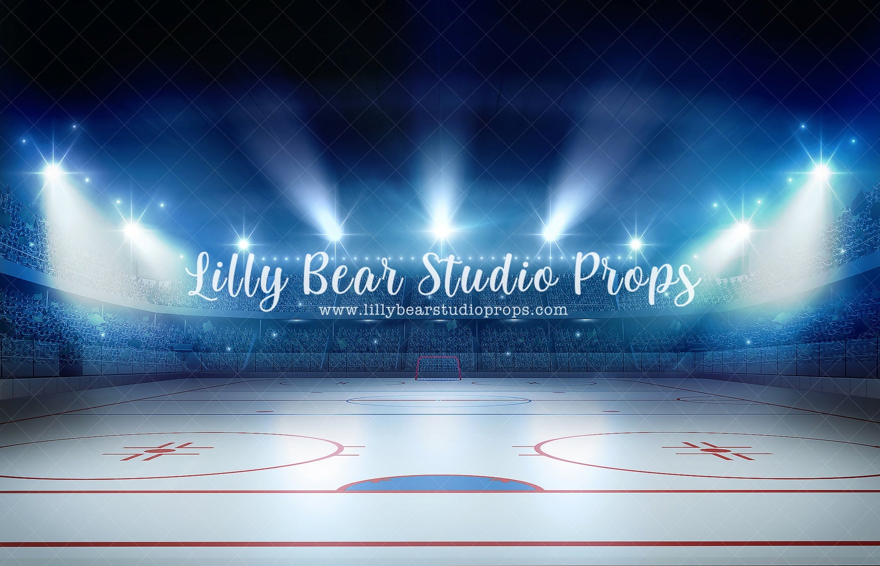 Center Ice by Lilly Bear Studio Props sold by Lilly Bear Studio Props, Fabric - FABRICS - hockey - hockey puck - pucks