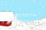Little Red Snowy House - Lilly Bear Studio Props, animals, autumn forest, dark forest, enchanted forest, Fabric, FABRICS, fall forest, forest, forest animals, forest entry, forest floor, forest friends, forest painting, fox, green forest, into the wild, lanterns, little wild one, misty forest, moon, moonlight, moonlight forest, night forest, nighttime, owl, pine forest, pine tree, pine tree forest, pine trees, raccoon, where the wild things are, wild, wild animal, wild one, wild things, woodland forest