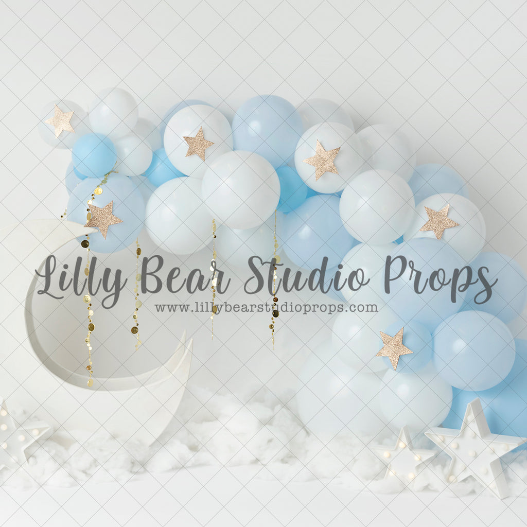 Blue Moon Balloons and stars - Lilly Bear Studio Props, blue and silver, blue balloons, blue stars, glitter stars, glowing stars, moon and stars, moon stars, shimmer stars, silver, silver and blue, silver star, silver stars, stars, stars and moom, stars clouds, stars in sky, teddy, teddy balloons, teddy bear, teddy bear picnic, teddy bears, teddys, white stars
