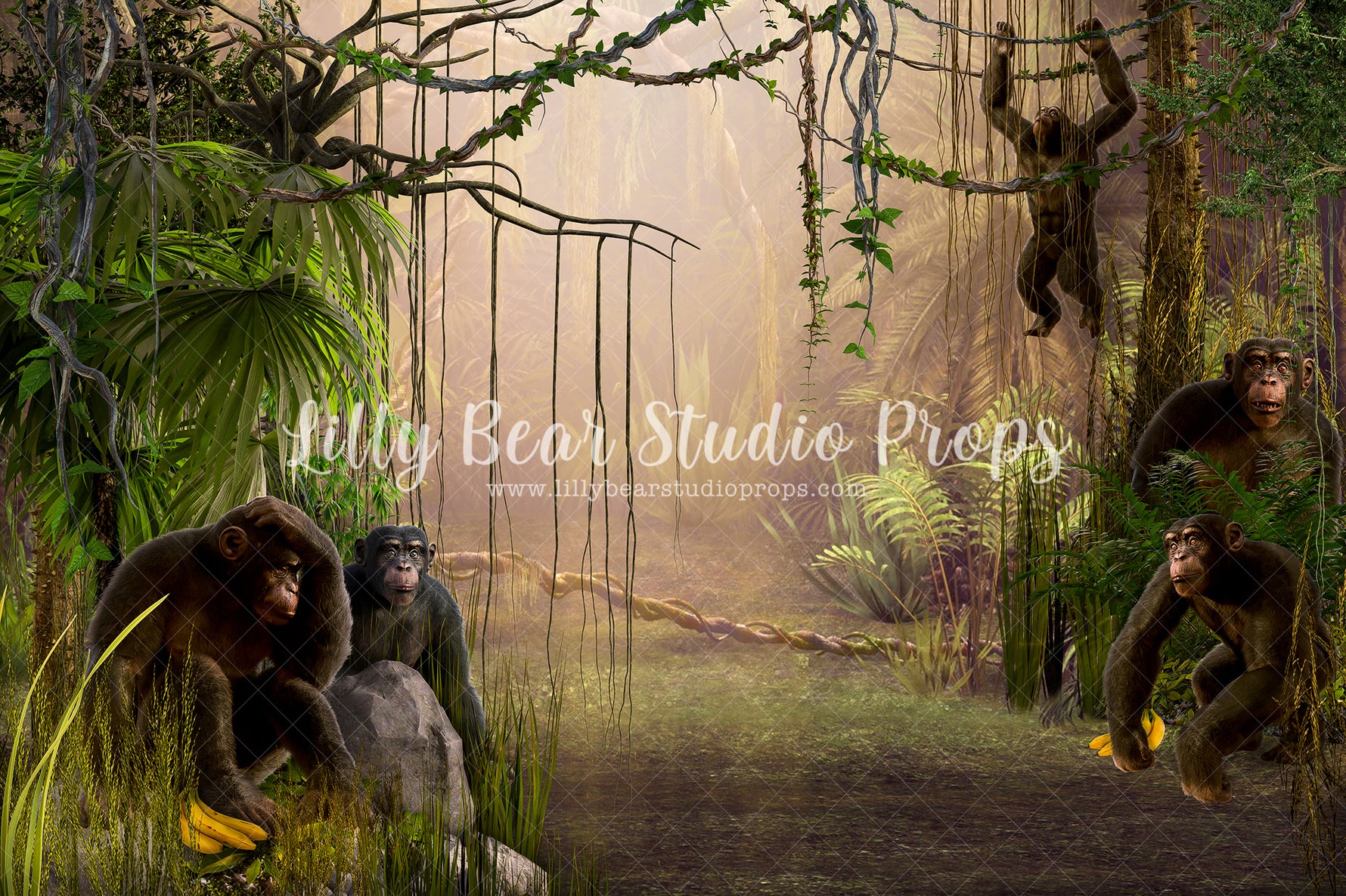 Monkeying Around - Lilly Bear Studio Props, africa, animals, apes, Fabric, FABRICS, into the wild, jungle, jungle one, king kong, little monkey, little wild one, monkey, monkeying around, party animal, planet of the apes, rainforest, rainforest jungle, swinging monkey, wild, wild animal, wild animals, wild one