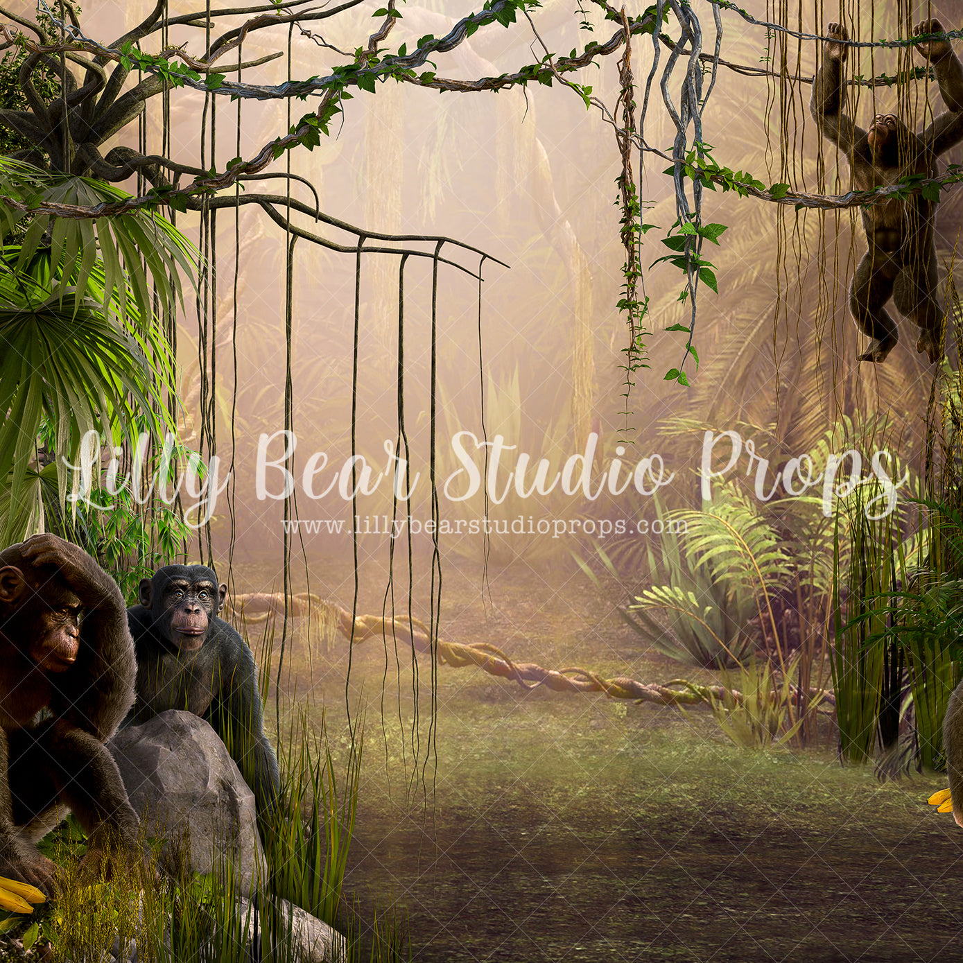Monkeying Around - Lilly Bear Studio Props, africa, animals, apes, Fabric, FABRICS, into the wild, jungle, jungle one, king kong, little monkey, little wild one, monkey, monkeying around, party animal, planet of the apes, rainforest, rainforest jungle, swinging monkey, wild, wild animal, wild animals, wild one
