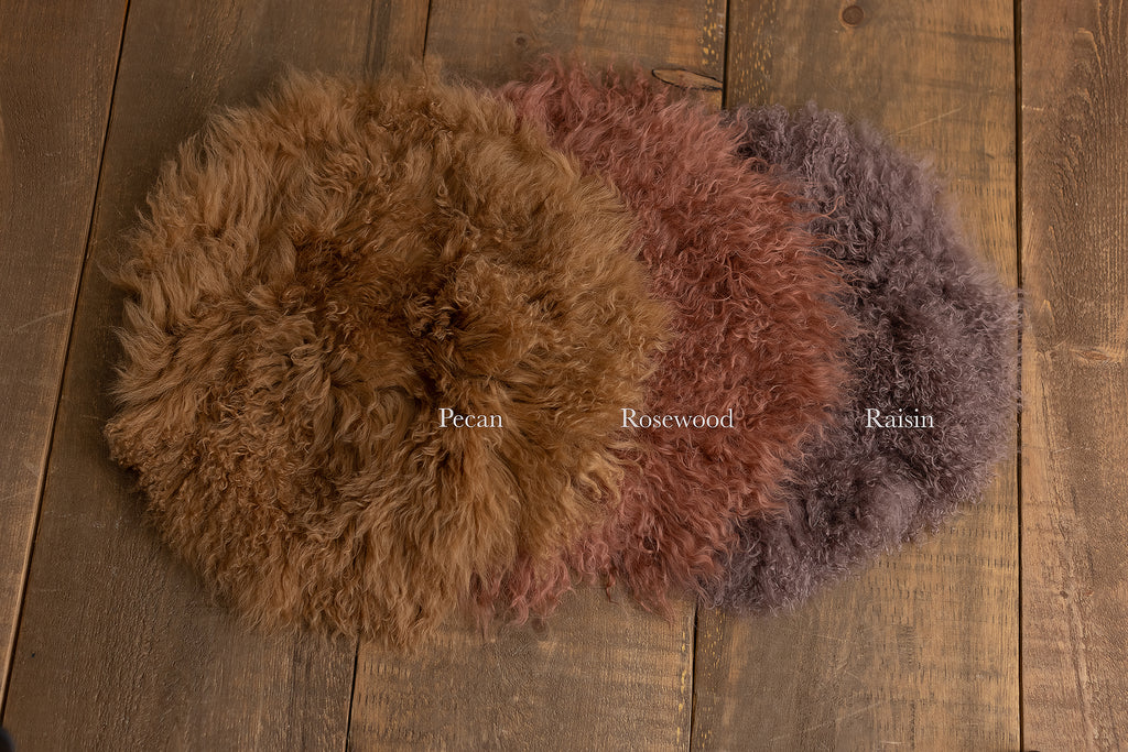 Raisin Sheepskin - Lilly Bear Studio Props, eggplant, fur, girls, layers, neutral, newborn, pink, props, purple, Rabbit Fur, sheepskin, stuffer, violet