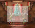 Painted Christmas Staircase - Lilly Bear Studio Props, christmas, Cozy, Decorated, Festive, Giving, Holiday, Holy, Hopeful, Joyful, Merry, Peaceful, Peacful, Red & Green, Seasonal, Winter, Xmas, Yuletide