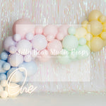 Pastel One Balloon Garland - Lilly Bear Studio Props, neon one, one, pastel, pastel balloon garland, pastel balloon wall, pastel balloons, pastel pink, pastel rainbow, patel