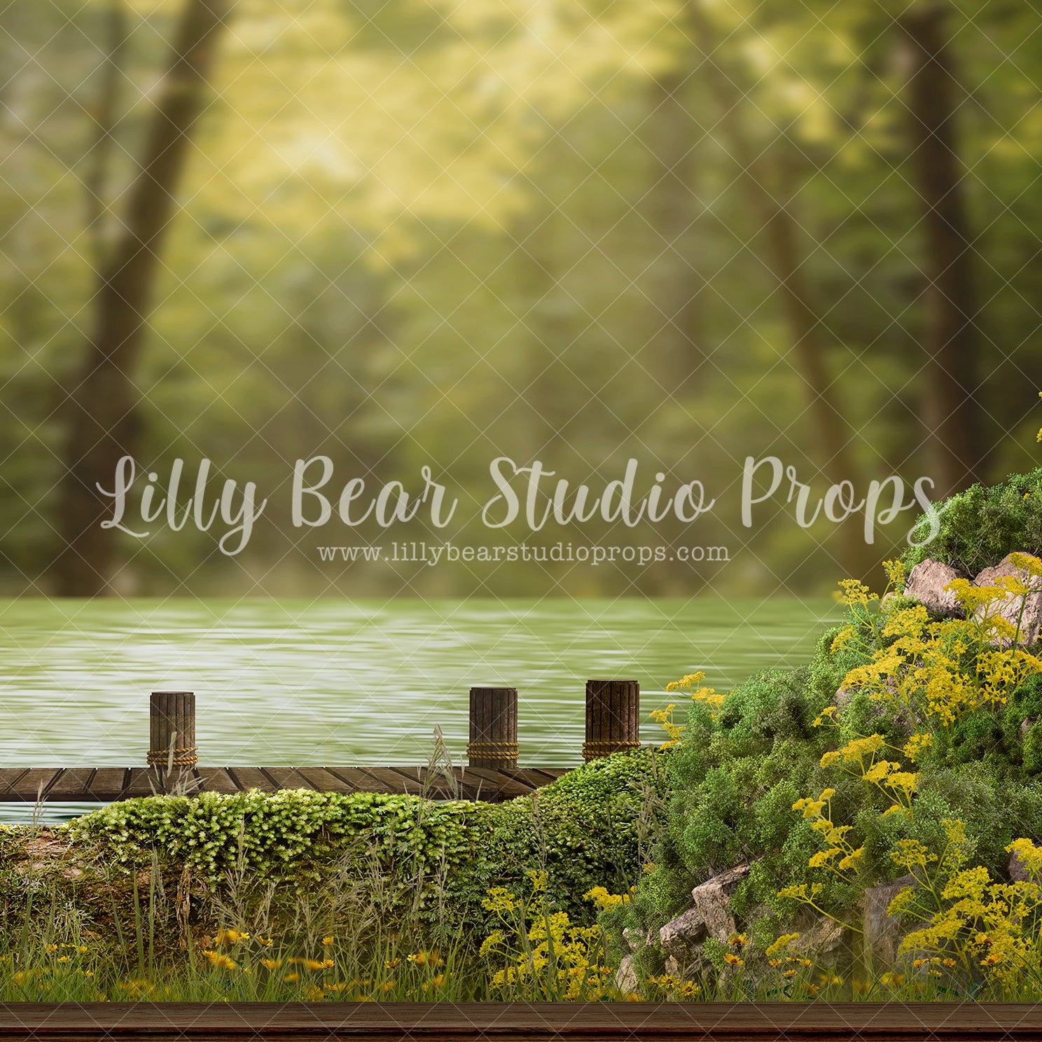 Perfect Fishing Hole Dock - Lilly Bear Studio Props, dock, FABRICS, fish, fish net, fish scales, fishing, fishing dock, fishing rod, fishy, forest, fox, go fish, gold fish, gone fishing, grass, green grass, little wild one, marsh, pond, trees, wild, wild one