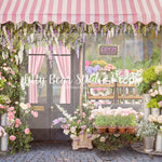 Pink canopy flower shop - Lilly Bear Studio Props, bloom, bloom shop, blooming flowers, blooming shop, blooms, blue floral, Fabric, FABRICS, floral, flower, flower market, flower shop, flowers, garden, little flower shop, little shop, market, open, plants, shop, shoppe, spring, spring flowers, Wrinkle Free Fabric