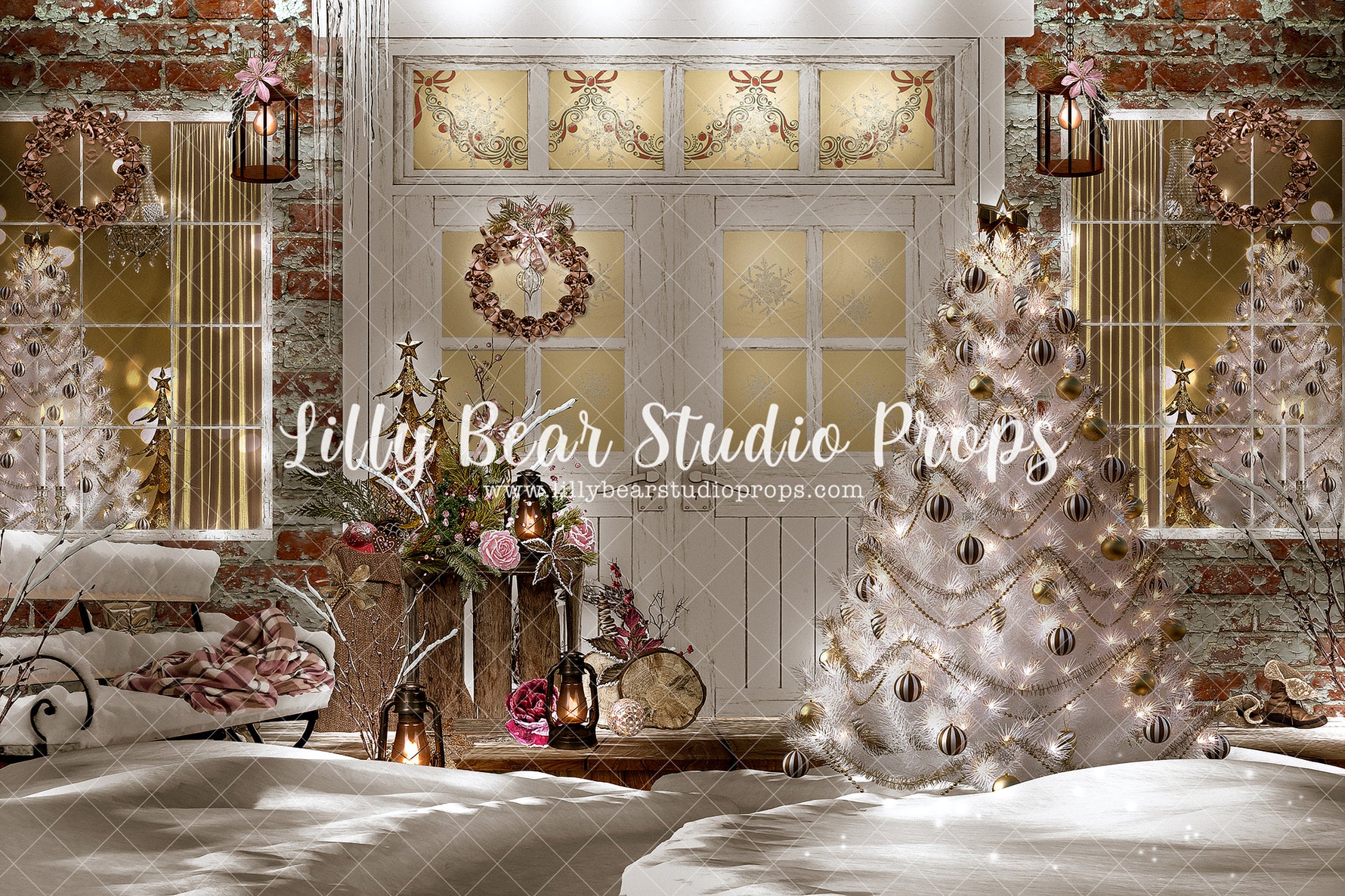 Rose Golden Christmas Porch - Lilly Bear Studio Props, animals, autumn forest, dark forest, enchanted forest, Fabric, FABRICS, fall forest, forest, forest animals, forest entry, forest floor, forest friends, forest painting, fox, green forest, into the wild, lanterns, little wild one, misty forest, moon, moonlight, moonlight forest, night forest, nighttime, owl, pine forest, pine tree, pine tree forest, pine trees, raccoon, where the wild things are, wild, wild animal, wild one, wild things, woodland forest