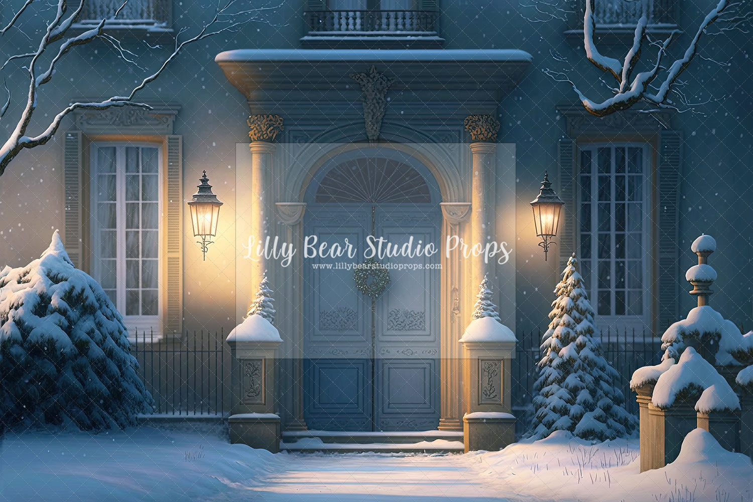 Snow at the Blue Door Chateau