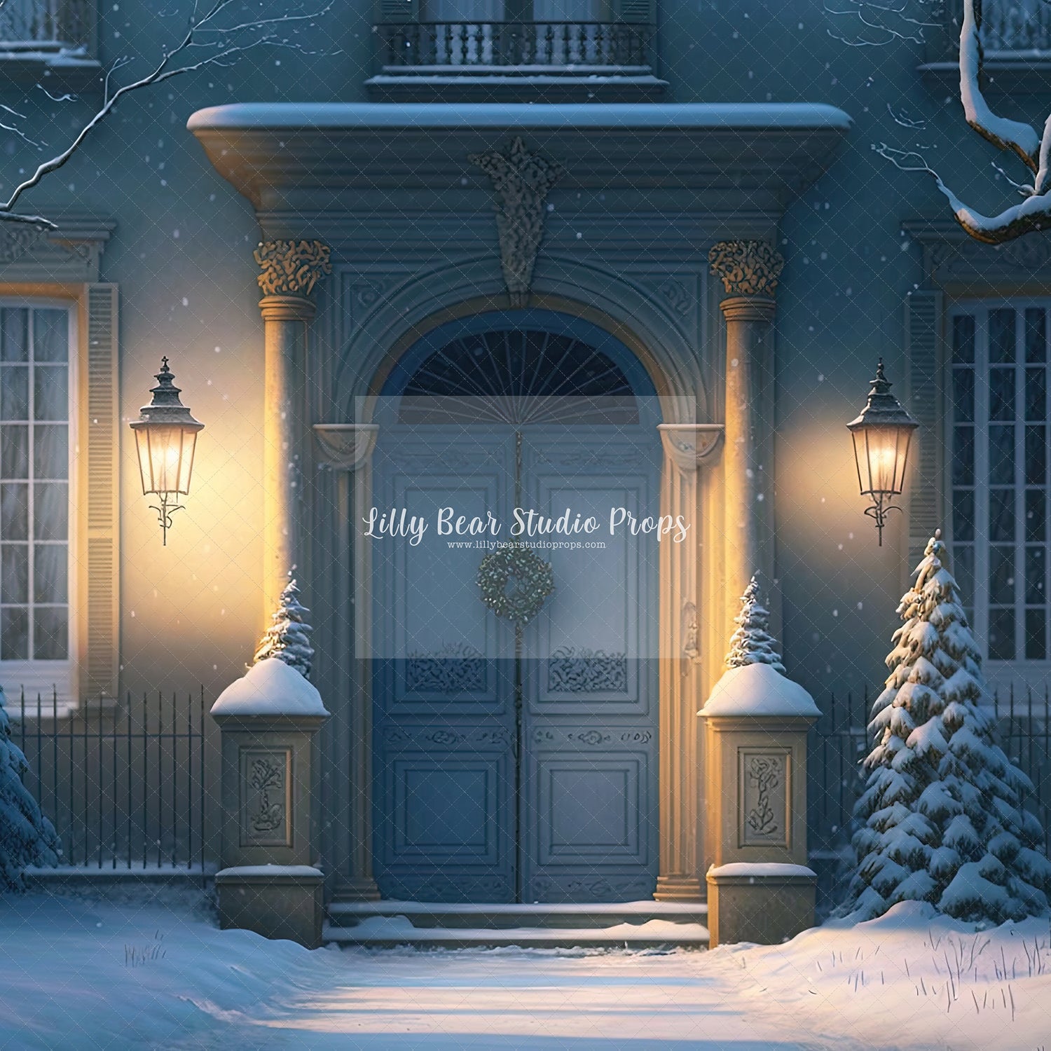 Snow at the Blue Door Chateau